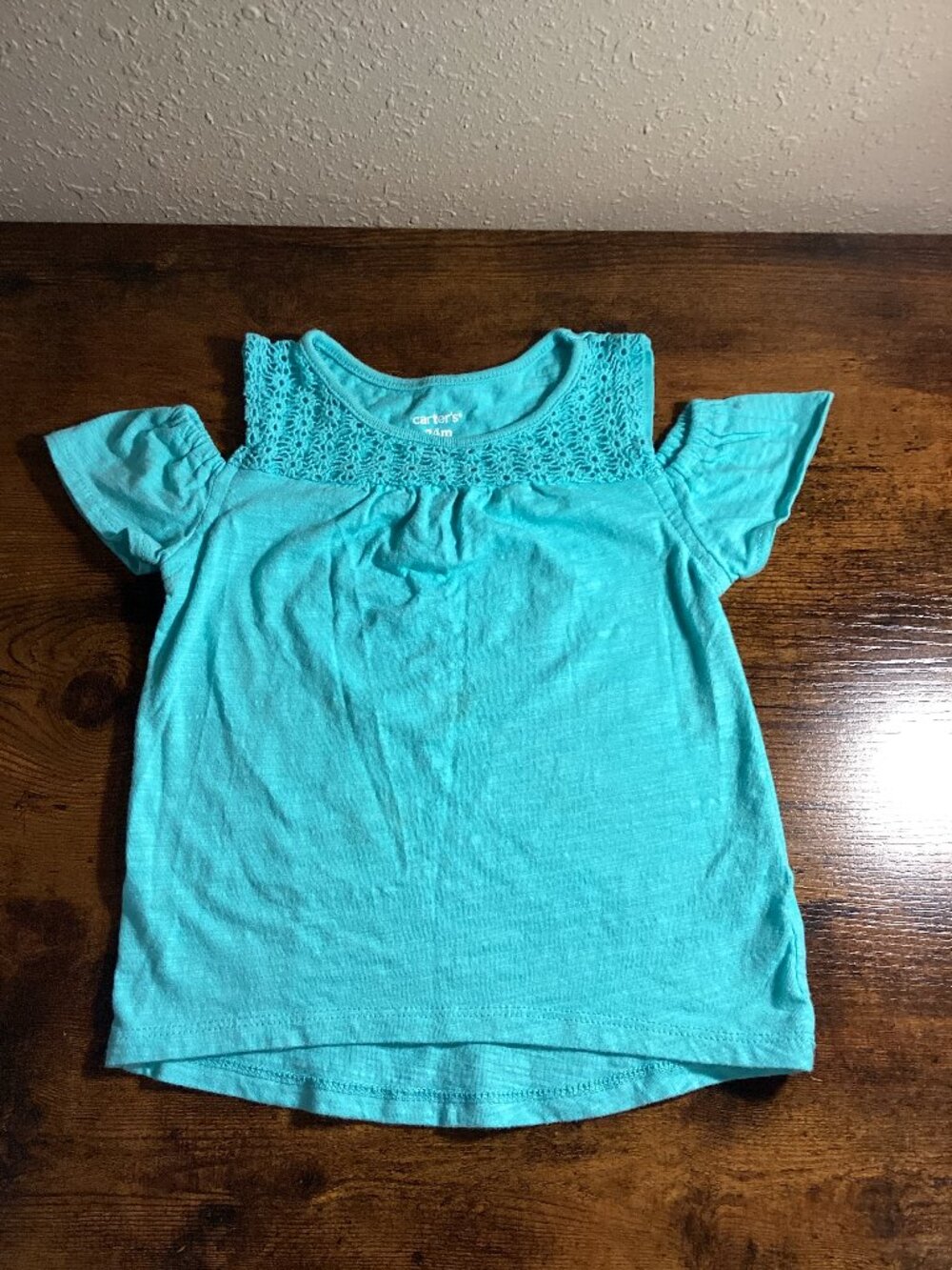 Carter’s Girls Turquoise Crochet Cold Shoulder Top